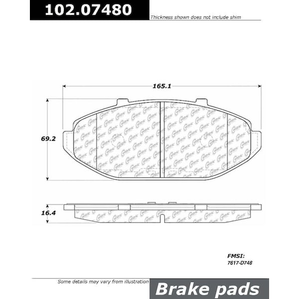 Centric Parts CTEK Brake Pads, 102.07480 102.07480 - main